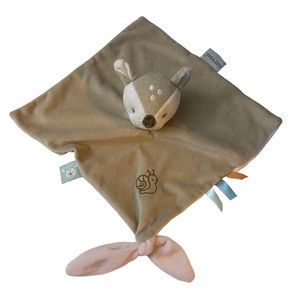 NATTOU tan pink deer fawn Lovey baby blanket knot pacifier holder SNAIL Soft